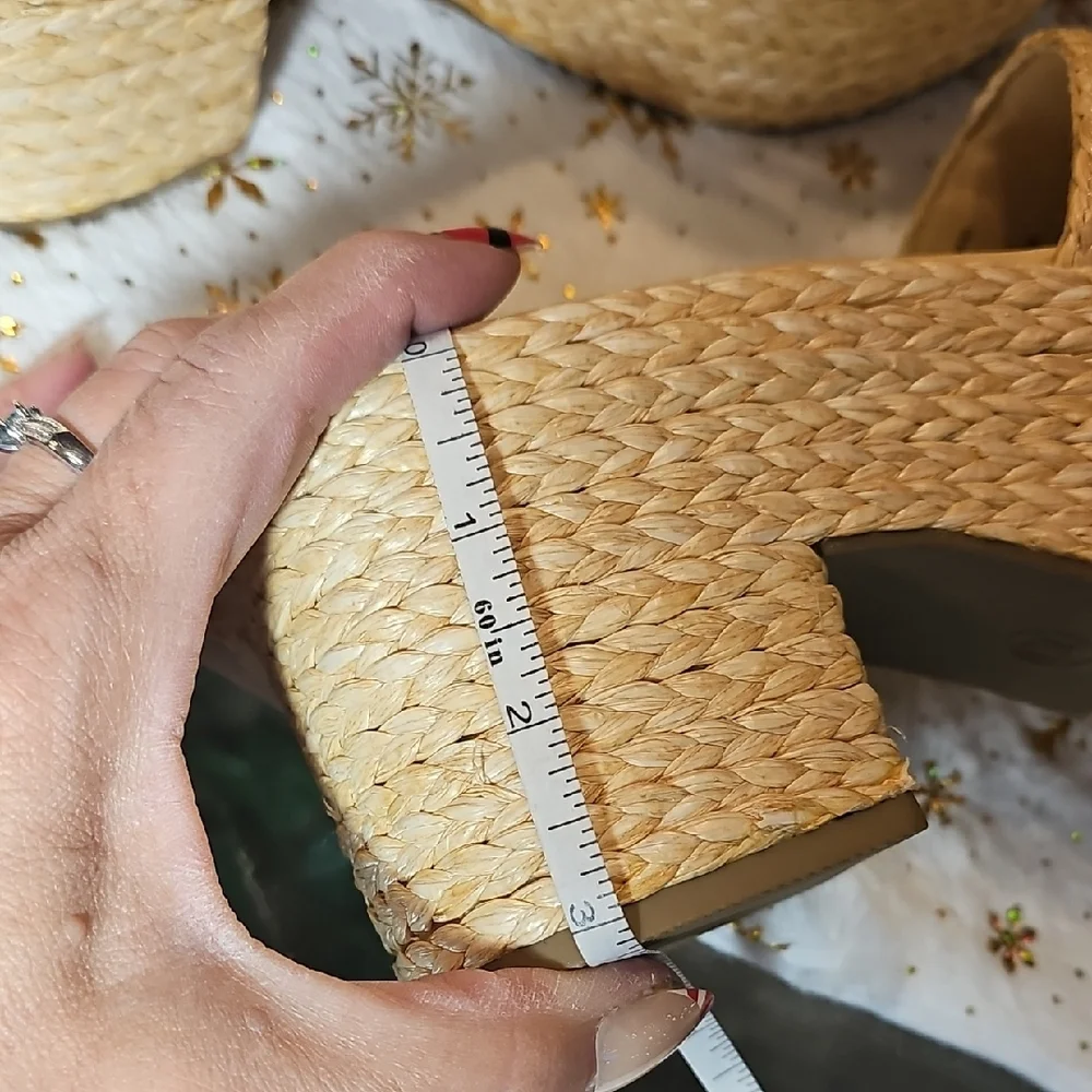 Wild Pair Beige Woven Platform Sandals